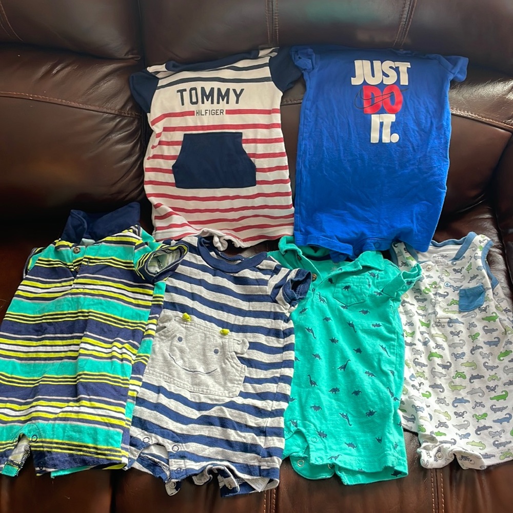 6 Almost New Rompers! 3-6 months
